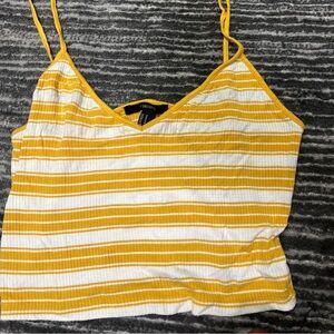 Yellow and white striped tank top